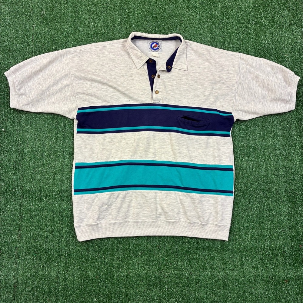Vintage 90s Greenline International Striped Polo T-shirt